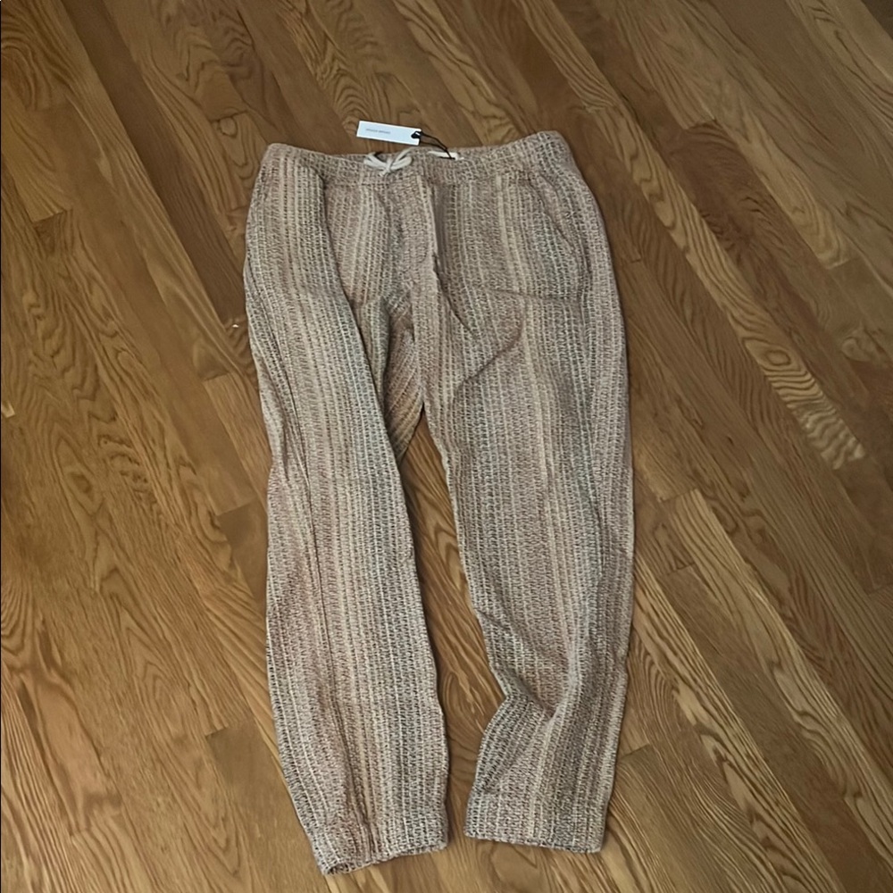 Taylor Stitch Tan Cotton/Woven Baja Pants. Relaxed, breathable, gathered ankle.